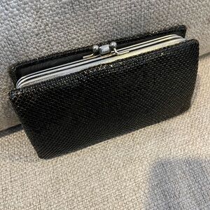 Black Sparkle Evening Clutch Wallet